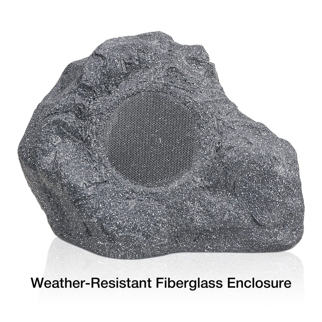 Sound Town ROCK-52G-PAIR | Pair of 2-Way 5.25" High Fidelity Passive Outdoor Rock Speakers, Weather-Resistant, 70V/100V/8-Ohm, for Commercial Installation - Fiberglass Enclosure 