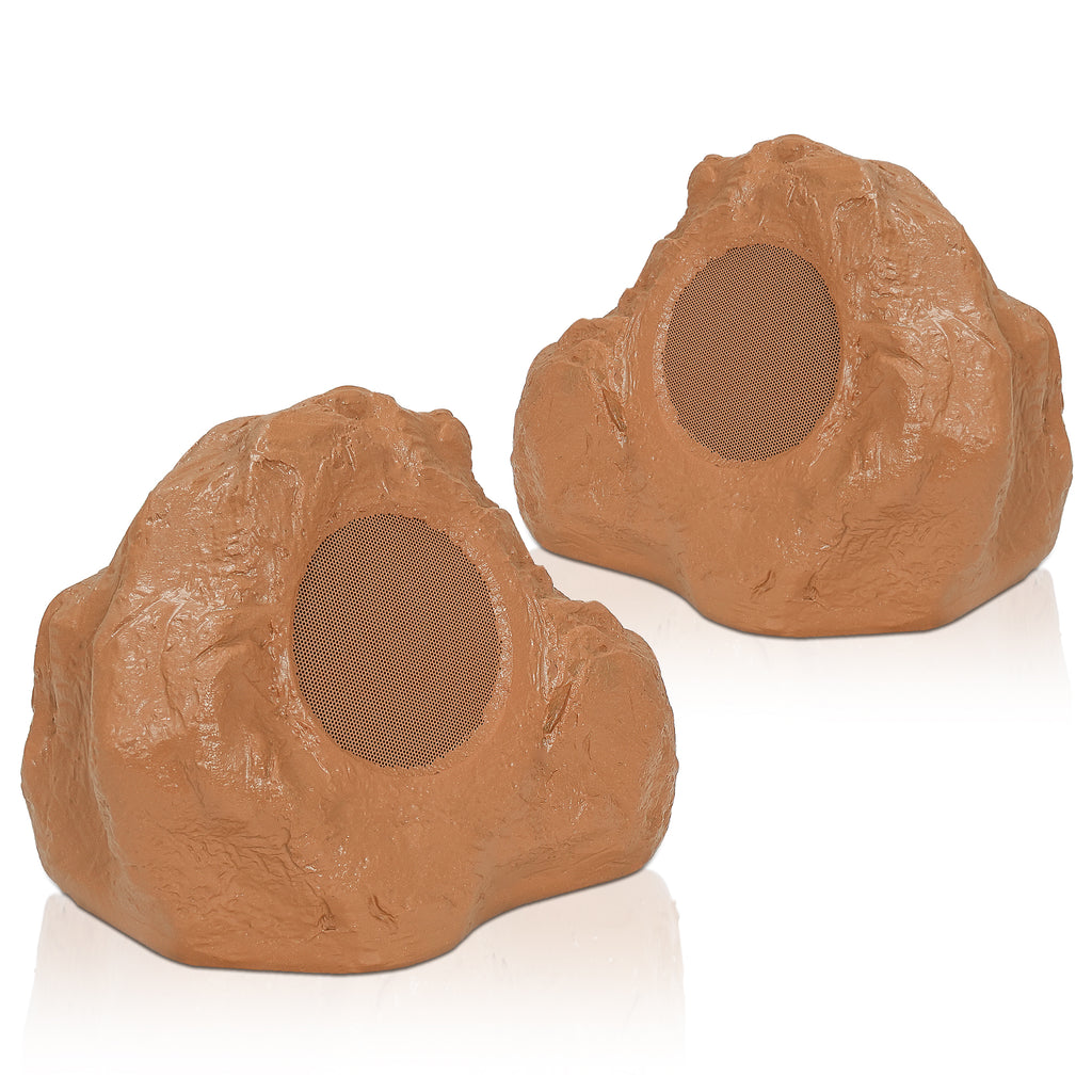 Sound Town ROCK-62BR-PAIR | Pair of 2-Way 6.5" High Fidelity Passive Outdoor Rock Speakers, Weather-Resistant, 70V/100V/8-Ohm, for Commercial Installation