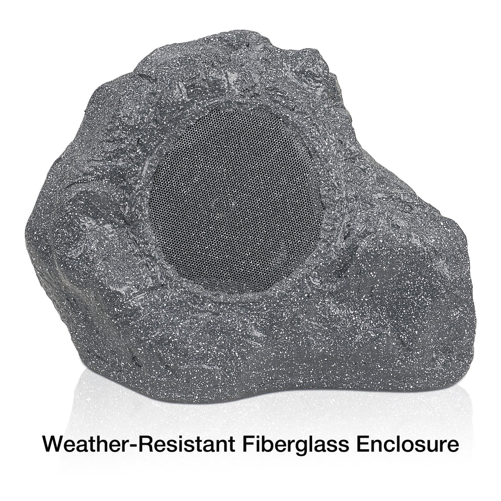 Sound Town ROCK-62G-PAIR | Pair of 2-Way 6.5" High Fidelity Passive Outdoor Rock Speakers, Weather-Resistant, 70V/100V/8-Ohm, for Commercial Installation-Fiberglass Enclosure