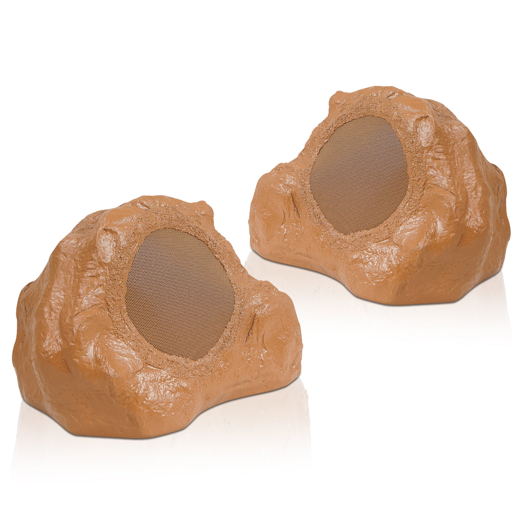 Sound Town ROCK-82BR-PAIR | Pair of 2-Way 8" High Fidelity Passive Outdoor Rock Speakers, Weather-Resistant, 70V/100V/8-Ohm