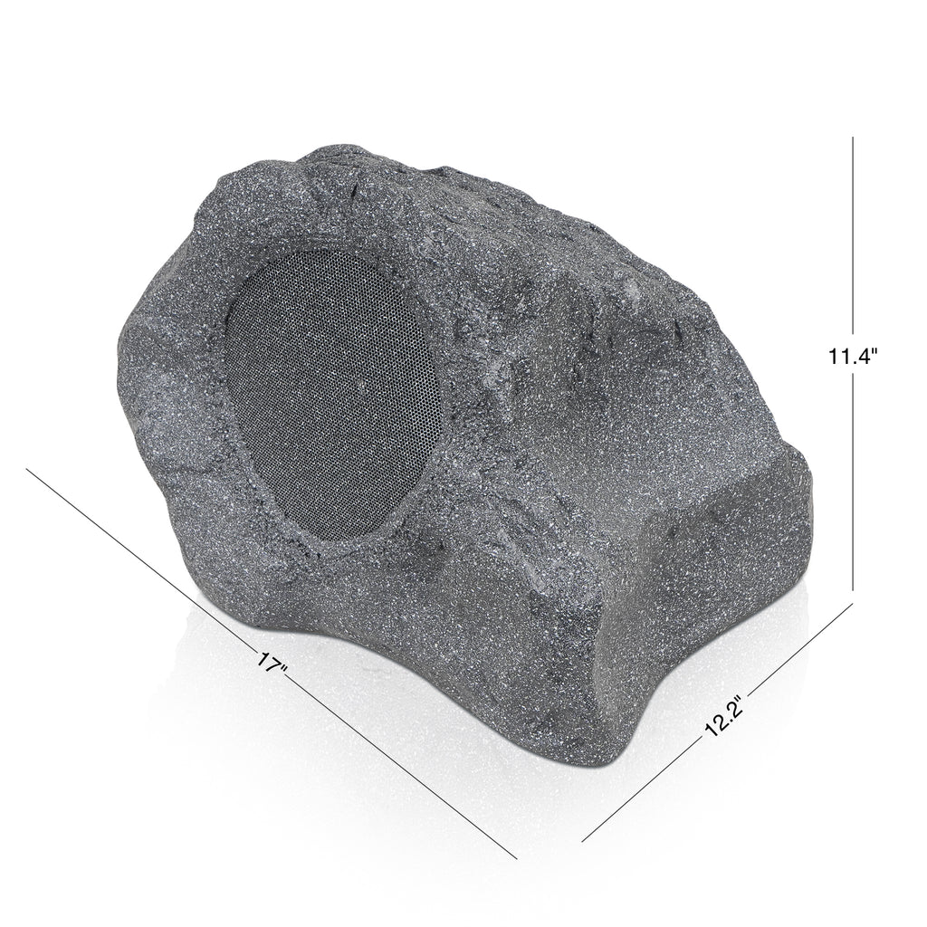 Sound Town ROCK-82G-PAIR | Pair of 2-Way 8" High Fidelity Passive Outdoor Rock Speakers, Weather-Resistant, 70V/100V/8-Ohm, for Commercial Installation - Dimension & Size