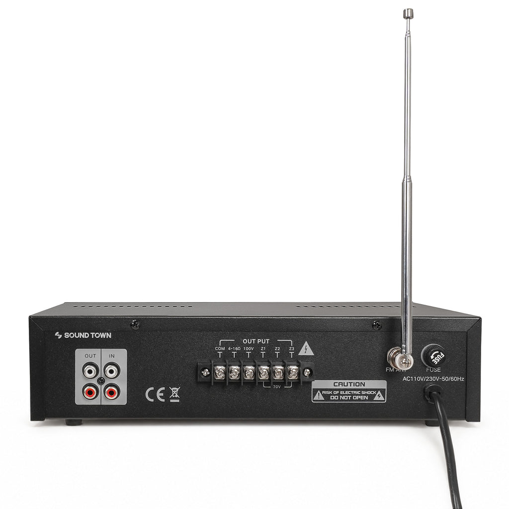 SDCA120-3 | 120W 3-Zone 70V/100V Commercial Class-D Power Amplifier with Bluetooth for Restaurants, Lounges, Bars, Pubs, Warehouses, Multi-Zone Installation - Back Panel