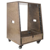 Sound Town SDRK-12TBD2 12U DIY Slanted Studio Rack with 12U Rack Space, Extra 2U Drawer, Plywood, Rubber Feet, Casters, Weathered Brown - for Recording Studio Equipment and Devices