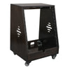 Sound Town SDRK-12TD | DIY 12U Slanted Studio Rack with 2U Lower Storage, Casters, for Home Studio and Recording Room, Baltic Birch Plywood, Black Espresso - Right View