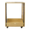 Sound Town SDRK-12TD2-R REFURBISHED: 12U DIY Slanted Studio Rack with 12U Rack Space, Extra 2U Drawer, Plywood, Rubber Feet, Casters, Golden Oak - Rackmount, Rack-mountable