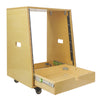 Sound Town SDRK-12TD2-R REFURBISHED: 12U DIY Slanted Studio Rack with 12U Rack Space, Extra 2U Drawer, Plywood, Rubber Feet, Casters, Golden Oak - Accessory Storage Compartment
