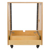 Sound Town SDRK-12TD2-R REFURBISHED: 12U DIY Slanted Studio Rack with 12U Rack Space, Extra 2U Drawer, Plywood, Rubber Feet, Casters, Golden Oak - Audio Device & Equipment Storage, Organization