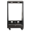 Sound Town SDRK-16TD | DIY 16U Slanted Studio Rack with 2U Lower Storage, Casters, for Home Studio and Recording Room, Baltic Birch Plywood, Black Espresso - Front Panel