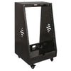 Sound Town SDRK-16TD | DIY 16U Slanted Studio Rack with 2U Lower Storage, Casters, for Home Studio and Recording Room, Baltic Birch Plywood, Black Espresso - Right View