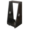 Sound Town SDRK-20TD | DIY 20U Slanted Studio Rack with 2U Lower Storage, Casters, for Home Studio and Recording Room, Baltic Birch Plywood, Black Espresso - Left View