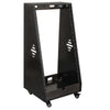 Sound Town SDRK-20TD | DIY 20U Slanted Studio Rack with 2U Lower Storage, Casters, for Home Studio and Recording Room, Baltic Birch Plywood, Black Espresso - Right View
