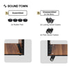Sound Town SDRK-20WN-R REFURBISHED: DIY 20U Space Studio Equipment Rack w/ Furniture Grade Walnut Laminate, Rubber Feet, Casters - rubber feet bumpers, locking and plain swivel casters