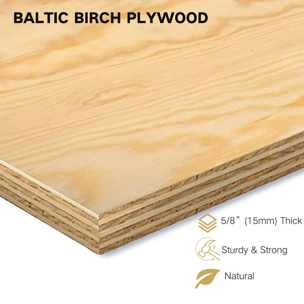 Sound Town SDRK-4B-R | REFURBISHED: 4U (4-Space) Studio Equipment Rack with Birch Plywood, for Recording Room, PA/DJ Pro Audio, Home Audio, Weathered Brown - 5/8" Thick Baltic birch plywood