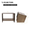 Sound Town SDRK-6SLB 6U (6-Space) Baltic Birch Plywood Angled Desktop Turret Studio Equipment Rack, for Recording Room, PA/DJ Pro Audio, Home Audio, Weathered Brown, Internal & External Size and Dimensions