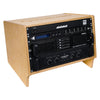 Sound Town BGC410OR-R | REFURBISHED: 6U (6-Space) Angled Desktop Turret Studio & Recording Equipment Rack with Baltic Birch Plywood for Audio Gear Organization