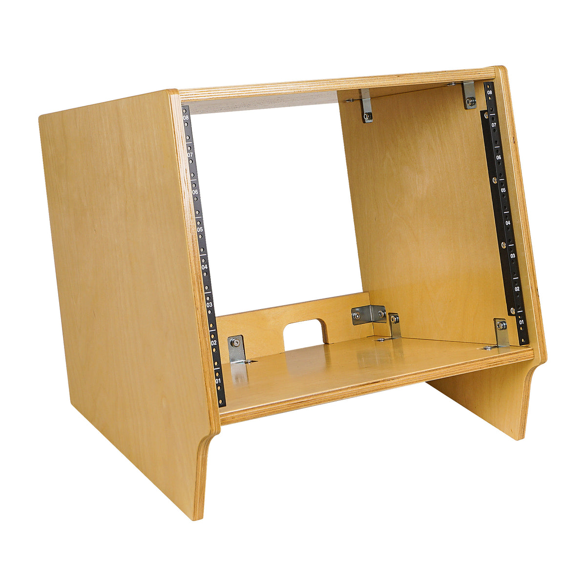 SDRK-8SL | DIY 8U Angled Desktop Turret Studio Rack w/ Plywood, Golden ...