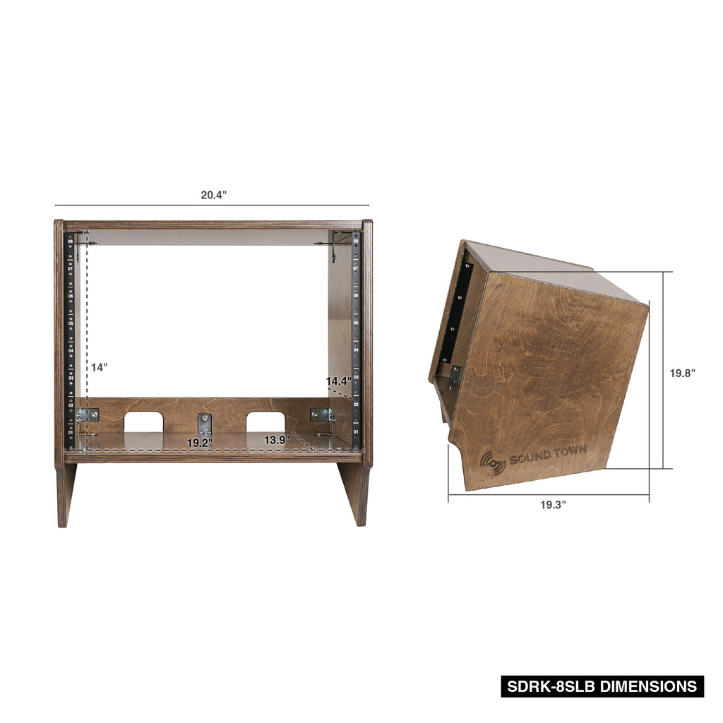 Slb Mwd Computer Rack SDRK-8SLB | DIY 8U Angled Desktop Turret Studio Rack with Plywood ...