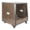 Sound Town SDRK-8TBD2-R | REFURBISHED: 8U DIY Slanted Studio Rack with 8U Rack Space, Extra 2U Drawer, Plywood, Rubber Feet, Casters, Weathered Brown - Angled Design