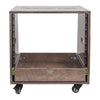 Sound Town SDRK-8TBD2-R | REFURBISHED: 8U DIY Slanted Studio Rack with 8U Rack Space, Extra 2U Drawer, Plywood, Rubber Feet, Casters, Weathered Brown - Rackmount, Rack-mountable
