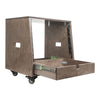 Sound Town SDRK-8TBD2-R | REFURBISHED: 8U DIY Slanted Studio Rack with 8U Rack Space, Extra 2U Drawer, Plywood, Rubber Feet, Casters, Weathered Brown - Pull-Out Tray Accessory Storage, Organization