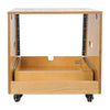 Sound Town SDRK-8TD2-R | REFURBISHED: 8U DIY Slanted Studio Rack with 8U Rack Space, Extra 2U Drawer, Plywood, Rubber Feet, Casters, Golden Oak - Audio Equipment and Device Storage