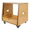 Sound Town SDRK-8TD2-R | REFURBISHED: 8U DIY Slanted Studio Rack with 8U Rack Space, Extra 2U Drawer, Plywood, Rubber Feet, Casters, Golden Oak - Recording Studio Equipment and Devices