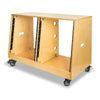 Sound Town SDRK-D12T DIY 2 x 12U Slanted Double Bay Studio Rack with Baltic Birch Plywood, Casters, Golden Oak, for Recording Room, Home Studio - Left Panel, A/V Equipment Cabinet