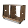 Sound Town SDRK-D12TB-R | REFURBISHED: DIY 2 x 12U Slanted Studio Rack with Baltic Birch Plywood, Casters, Weathered Brown, for Recording Room, Home Studio - Audio Cabinet Furniture for Storage and Organization