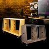 Sound Town SDRK-D12TB-R | REFURBISHED: DIY 2 x 12U Slanted Studio Rack with Baltic Birch Plywood, Casters, Weathered Brown, for Recording Room, Home Studio - Music Audio / Equipment
