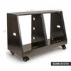 SDRK-D12TD | DIY 2 x 12U Slanted Double-Bay Studio Rack with Casters for Home Studio and Recording Room, Baltic Birch Plywood, Black Espresso - Size and Dimensions