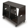 SDRK-D12TD | DIY 2 x 12U Slanted Double-Bay Studio Rack with Casters for Home Studio and Recording Room, Baltic Birch Plywood, Black Espresso - Left View