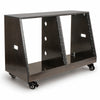 SDRK-D12TD | DIY 2 x 12U Slanted Double-Bay Studio Rack with Casters for Home Studio and Recording Room, Baltic Birch Plywood, Black Espresso - Right View