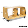 Sound Town SDRK-D8T | DIY 2 x 8U Slanted Studio Rack with Baltic Birch Plywood, Casters, Golden Oak, for Recording Room, Home Studio - Size and Dimensions