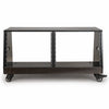 Sound Town SDRK-D8TD | DIY 2 x 8U Slanted Double-Bay Studio Rack with Casters for Home Studio and Recording Room, Baltic Birch Plywood, Black Espresso - Front View
