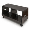 Sound Town SDRK-D8TD | DIY 2 x 8U Slanted Double-Bay Studio Rack with Casters for Home Studio and Recording Room, Baltic Birch Plywood, Black Espresso - Left View