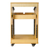 Sound Town SDRK-M11X10 | DIY Studio Rack with 11U Slant Mixer Top, 10U Front, 2U Drawer, Rubber Feet, Casters, Baltic Plywood, Golden Oak - Back View