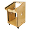 Sound Town SDRK-M11X10 | DIY Studio Rack with 11U Slant Mixer Top, 10U Front, 2U Drawer, Rubber Feet, Casters, Baltic Plywood, Golden Oak - Right View