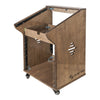 Sound Town SDRK-M11X10B-R | REFURBISHED: DIY Studio Rack with 11U Slant Mixer Top, 10U Front, 2U Drawer, Rubber Feet, Casters, Baltic Plywood, Weathered Brown—Right View