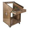 Sound Town SDRK-M11X10B-R | REFURBISHED: DIY Studio Rack with 11U Slant Mixer Top, 10U Front, 2U Drawer, Rubber Feet, Casters, Baltic Plywood, Weathered Brown - Ventilation Cutouts