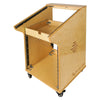 Sound Town SDRK-M11X12 | DIY Studio Rack with 11U Slant Mixer Top, 12U Front, 2U Drawer, Rubber Feet, Casters, Baltic Plywood, Golden Oak - Right View