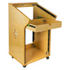 Sound Tow SDRK-M11X12 | DIY Studio Rack with 11U Slant Mixer Top, 12U Front, 2U Drawer, Rubber Feet, Casters, Baltic Plywood, Golden Oak - Ventilation Cutouts