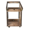 Sound Town SDRK-M11X12B | DIY Studio Rack with 11U Slant Mixer Top, 12U Front, 2U Drawer, Rubber Feet, Casters, Baltic Plywood, Weathered Brown - Front View, Rack Mountable