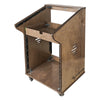 Sound Town SDRK-M11X12B | DIY Studio Rack with 11U Slant Mixer Top, 12U Front, 2U Drawer, Rubber Feet, Casters, Baltic Plywood, Weathered Brown - Right View