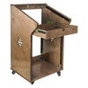 Sound Town SDRK-M11X12B | DIY Studio Rack with 11U Slant Mixer Top, 12U Front, 2U Drawer, Rubber Feet, Casters, Baltic Plywood, Weathered Brown - Ventilation Cutouts