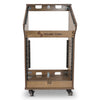 Sound Town SDRK-M11X12B-R | REFURBISHED: DIY Studio Rack with 11U Slant Mixer Top, 10U Front Rack, 2U Bottom Storage, Casters, Rubber Feet, Baltic Plywood, Weathered Brown - Front View 