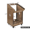 Sound Town SDRK-M11X12B-R | REFURBISHED: DIY Studio Rack with 11U Slant Mixer Top, 10U Front Rack, 2U Bottom Storage, Casters, Rubber Feet, Baltic Plywood, Weathered Brown - Size & Dimensions 