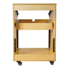 Sound Town SDRK-M11X8-R | REFURBISHED: DIY Studio Rack with 11U Slant Mixer Top, 8U Front, 2U Drawer, Rubber Feet, Casters, Baltic Plywood, Golden Oak - Back View