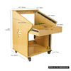 Sound Town SDRK-M11X8-R | REFURBISHED: DIY Studio Rack with 11U Slant Mixer Top, 8U Front, 2U Drawer, Rubber Feet, Casters, Baltic Plywood, Golden Oak - Size and Dimensions