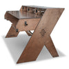 Sound Town SDRK-PF60 | Studio Workstation Desk with 3 x 3U Rack Bays, Adjustable Top Shelf, Slide-Out Controller Keyboard Tray, Plywood, Weathered Brown-Right Angle 