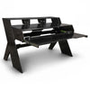 Sound Town SDRK-PF60D | Studio Workstation Desk with 3 x 3U Rack Bays, Adjustable Top Shelf, Slide-Out Controller Keyboard Tray, DIY, Plywood, Black Espresso - Right View